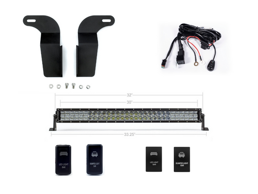 2005-2015 Toyota Tacoma 32" Lower Bumper Hidden LED Light Bar Brackets/Combo - Cali Raised LED