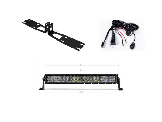 2010-2018 Dodge 2500/3500 22" Bumper Hidden LED Light Bar Brackets/Combo - Cali Raised LED