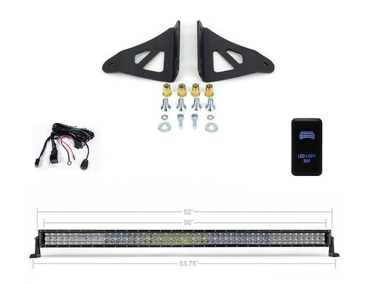 52" Curved LED Light Bar Roof Brackets Kit For 2005-2023 Toyota Tacoma