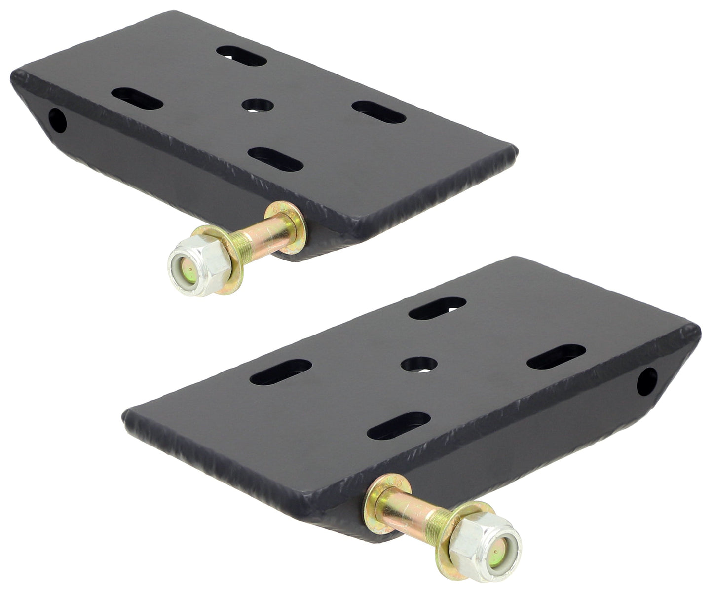RockJock HD Leaf Spring Plates, For Use w/ 2 1/2 in. Springs, (Jeep CJ Rear, YJ Front or Rear), Incl. Replaceable Shock Mounts, Pair