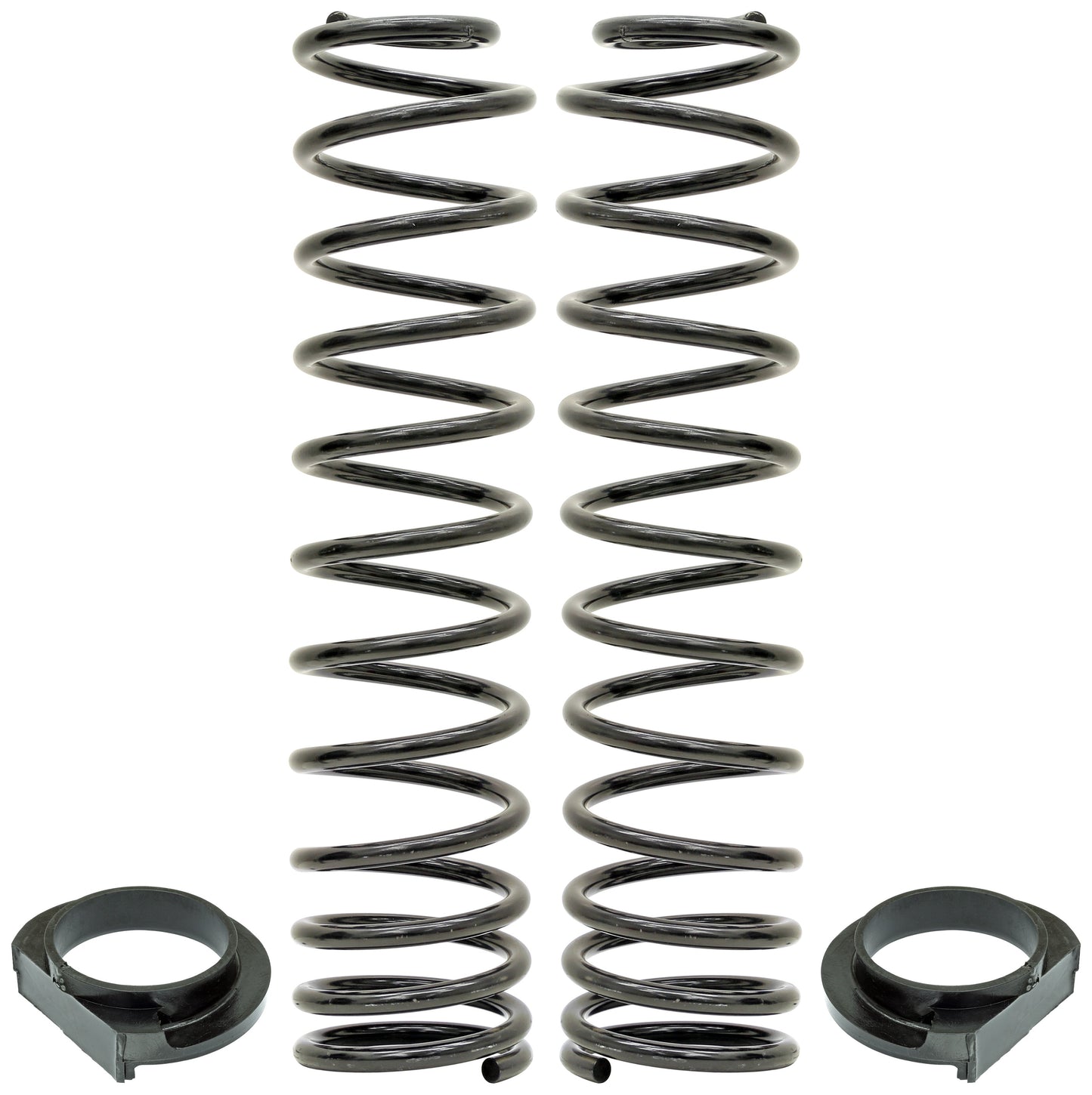 RockJock Front Coil Springs, JL, 4 in. Lift, Incl. Urethane Isolators, Pair