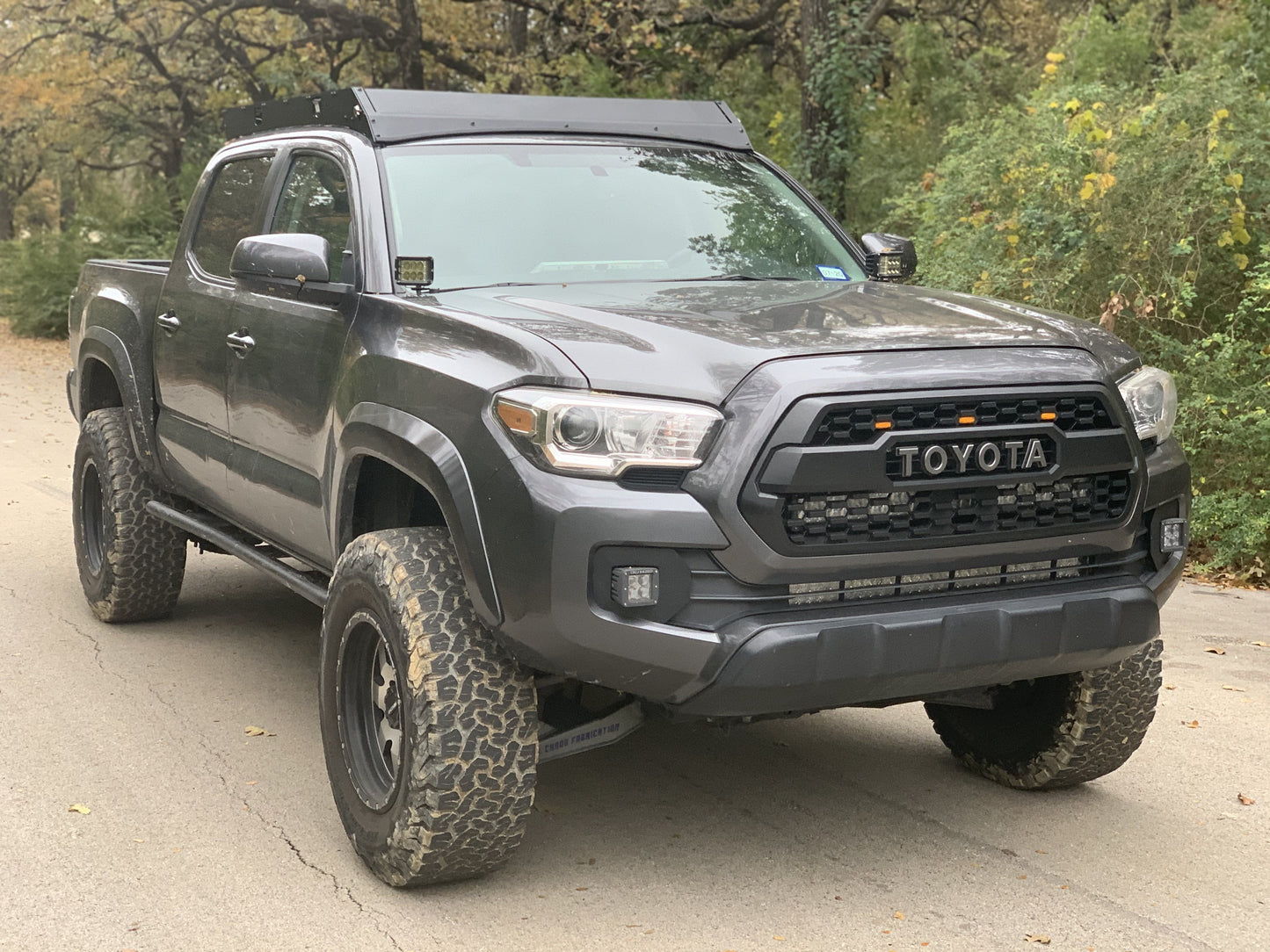 2005-2021 Toyota Tacoma Premium Roof Rack - 43 in Dual Function // Small Switch and Wiring // LED LIGHT BAR - BLUE SMALL // No Lights