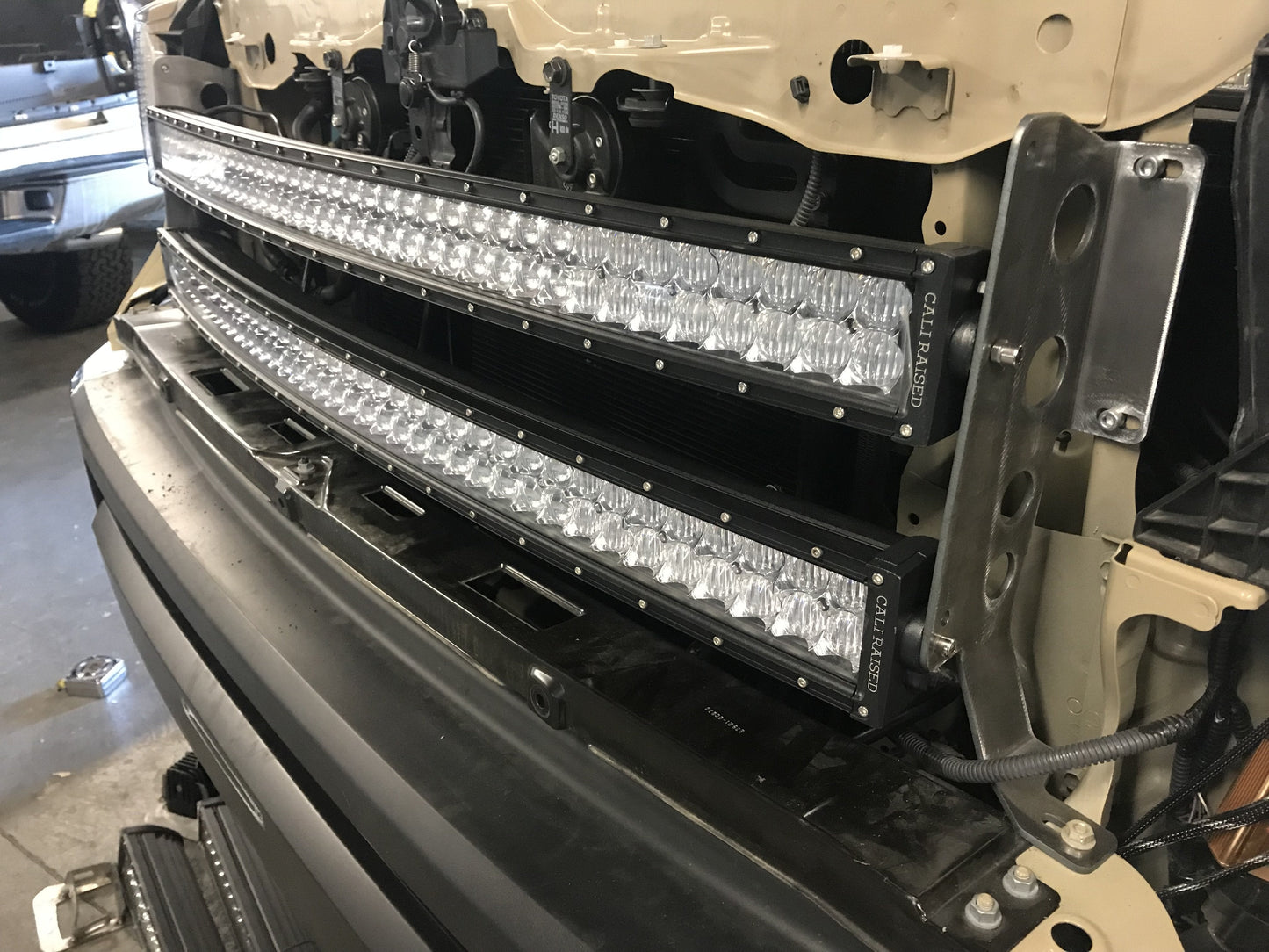 2014-2020 Toyota Tundra 42" Hidden Grille Curved LED Light Bar Brackets/Combo - Cali Raised LED