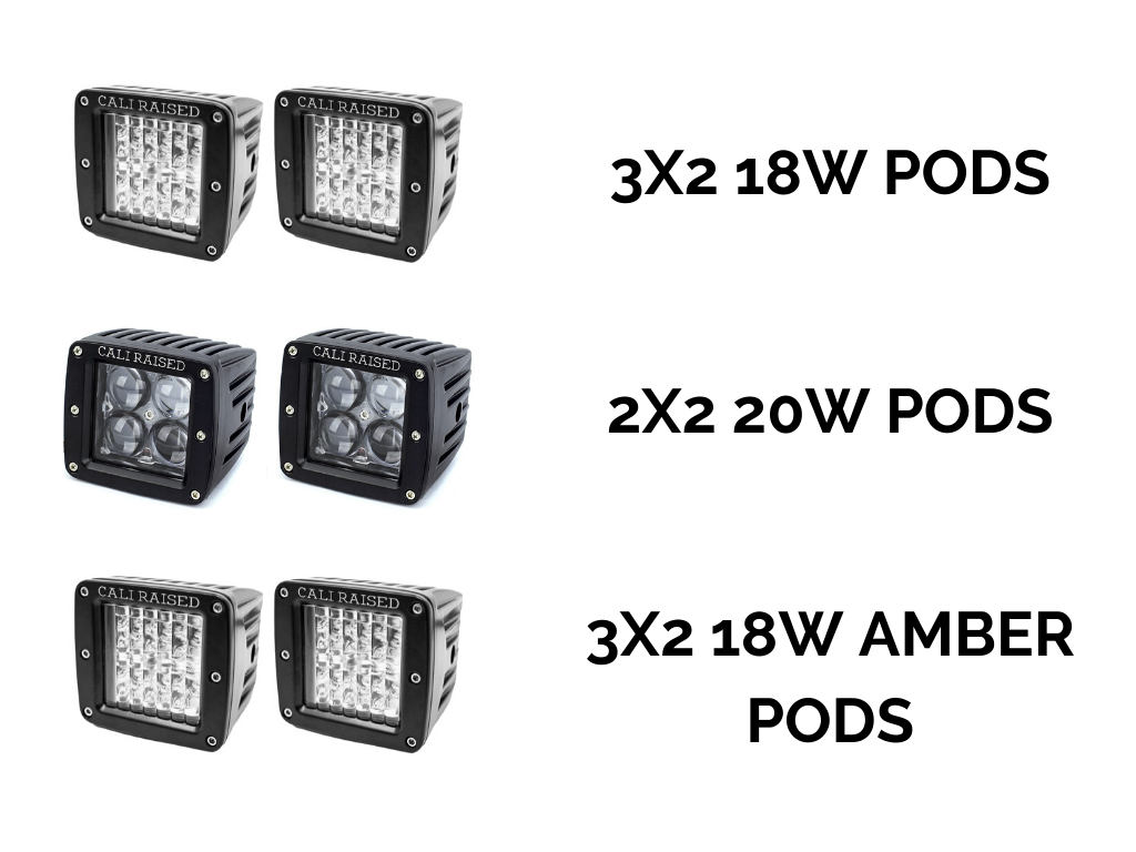 2012-2015 Toyota Tacoma LED Fog Light Pod Replacements Brackets/Combo - Cali Raised LED