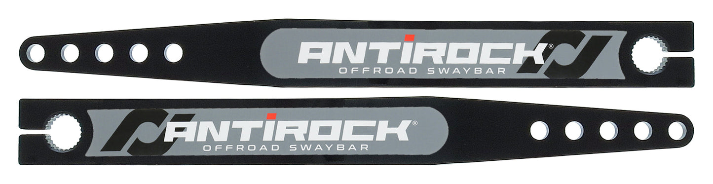 Antirock Fabricated Steel Sway Bar Arms, 17 in. Long, 15.195 in. C-C, 5 Holes, Incl. Stickers, Pair