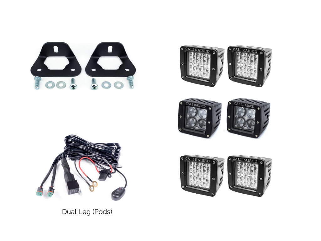 Toyota Truck Bed Rail LED Pod Brackets/Combo - Cali Raised LED