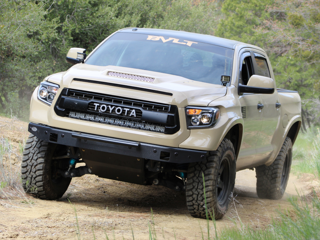 2014-2021 Toyota Tundra 42" Hidden Grille Curved LED Light Bar Brackets Kit - Two // SPOT BEAM // LED LIGHT BAR - BLUE BACKLIGHT // Combo Beam // LED LIGHT BAR - BLUE BACKLIGHT