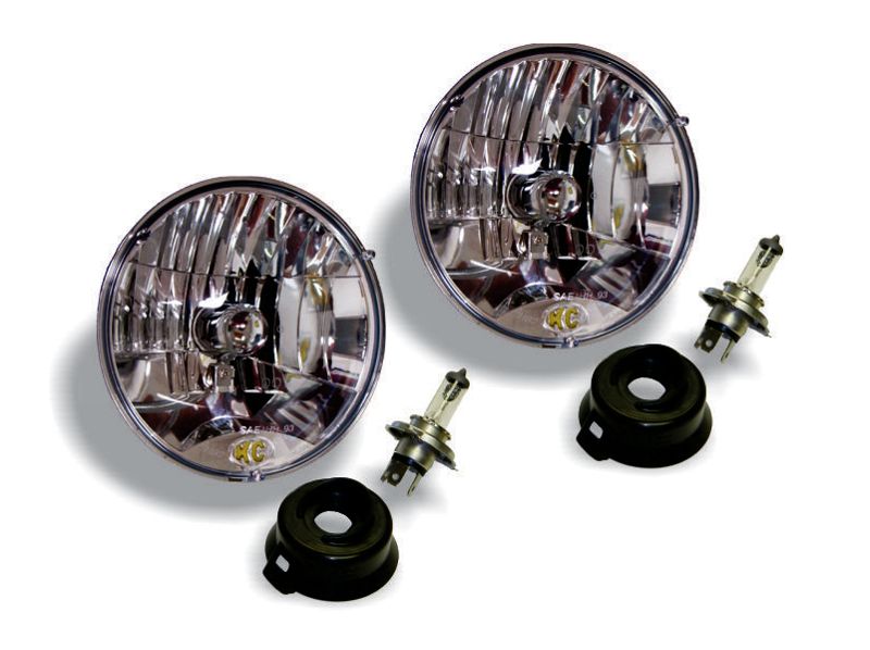 7" Headlight - H4 Halogen - 2-Lights - 55W / 60W DOT Headlight - Universal / fits 97-06 Jeep TJ