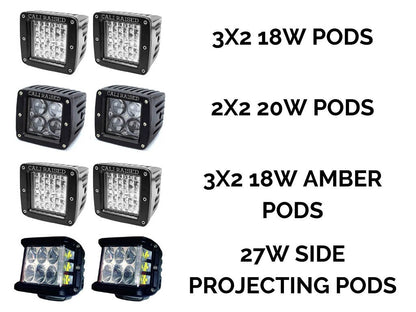 2003-2009 Toyota 4Runner Low Profile Ditch Light Brackets/Combo - Cali Raised LED