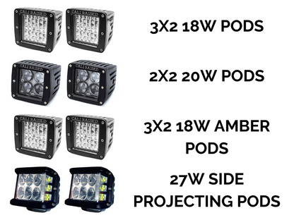 2016-2020 Toyota Tacoma Low Profile Ditch Light Brackets/Combo - Cali Raised LED