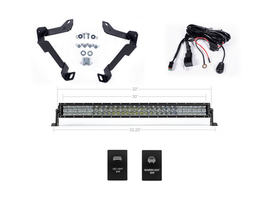 2014-2020 Toyota Tundra 32" Lower Bumper Hidden LED Light Bar Brackets/Combo - Cali Raised LED