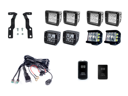 2016-2020 Toyota Tacoma Low Profile Ditch Light Brackets/Combo - Cali Raised LED