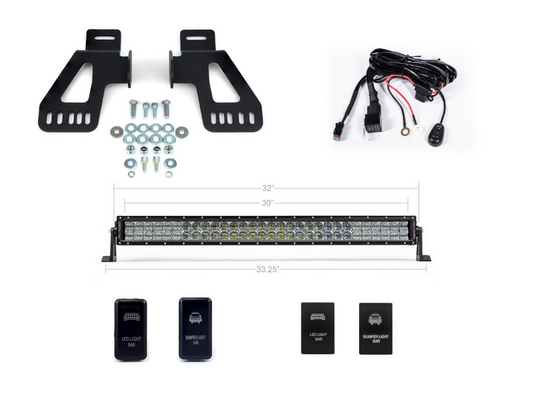 2016-2020 Toyota Tacoma 32" Upper Grille LED Light Bar Brackets/Combo - Cali Raised Led