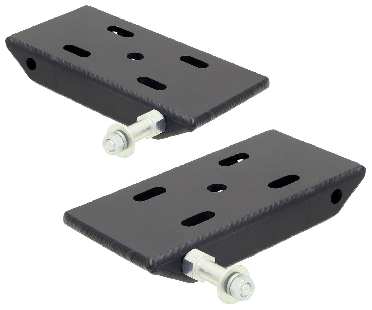 RockJock HD Leaf Spring Plates, For Use w/ 2 in. Springs (Jeep CJ Front), Incl. Replaceable Sway Bar Mounts, Pair