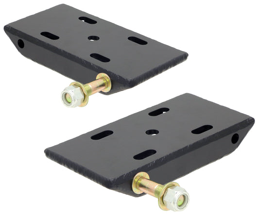 RockJock HD Leaf Spring Plates, For Use w/ 2 1/2 in. Springs, (Jeep CJ Rear, YJ Front or Rear), Incl. Replaceable Shock Mounts, Pair
