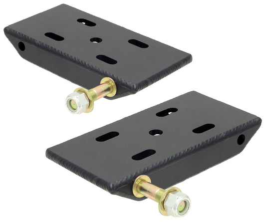 RockJock HD Leaf Spring Plates, For Use w/ 2 in. Springs, (Jeep CJ Front), Incl. Replaceable Shock Mounts, Pair