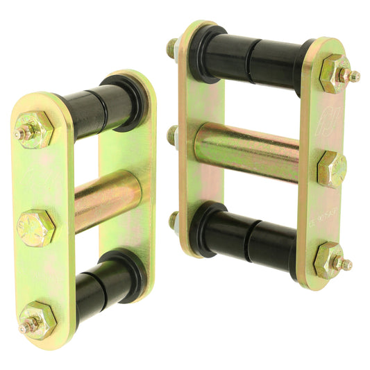 RockJock HD Leaf Spring Shackles, 76-86 CJ Rear, Incl. Urethane Bushings, HD Greasable Bolts, Pair
