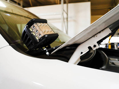 2010-2020 Lexus GX 460 Low Profile LED Side Projecting Ditch Light Mounted to White Vehicle - Cali Raised LED
