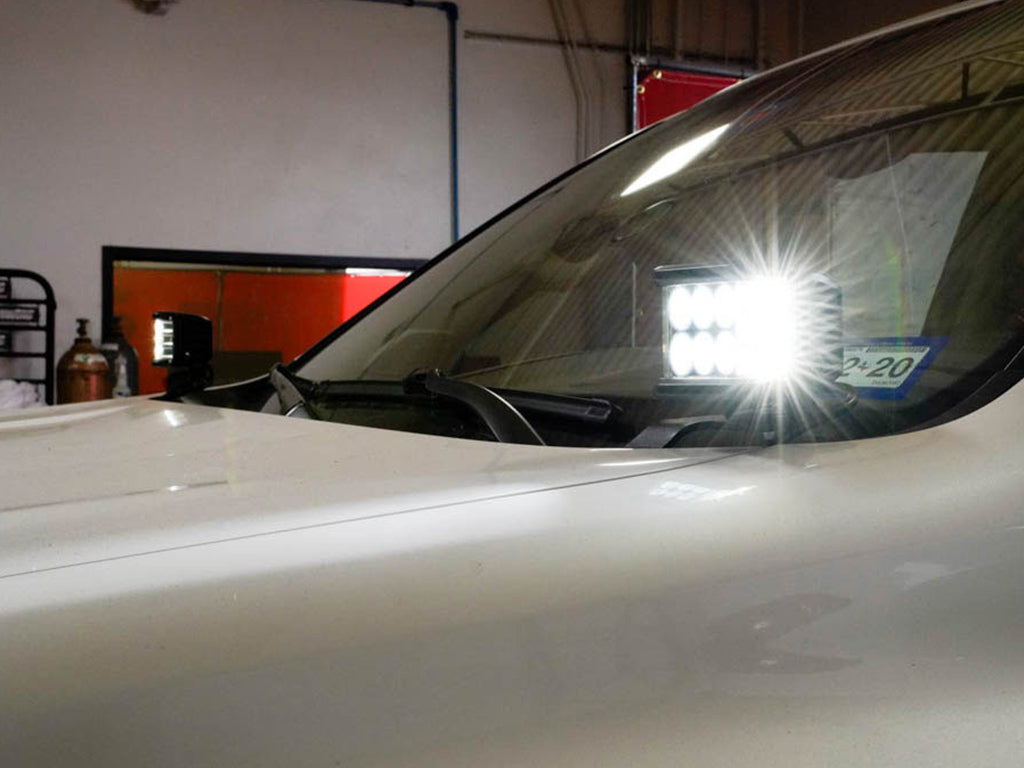 2010-2020 Lexus GX 460 Low Profile LED Side Projecting Ditch Light Mounted to White Vehicle - Cali Raised LED