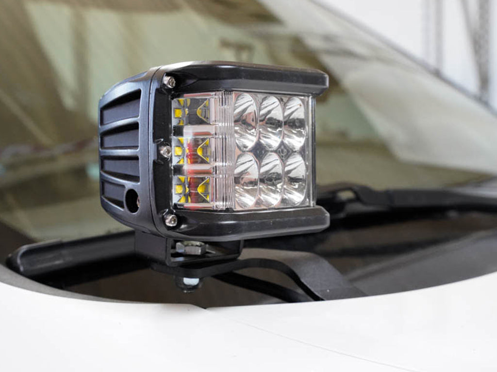 2010-2020 Lexus GX 460 Low Profile LED Side Projecting Ditch Light Mounted to White Vehicle - Cali Raised LED