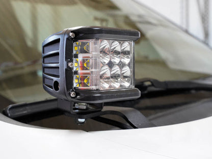 2010-2020 Lexus GX 460 Low Profile LED Side Projecting Ditch Light Mounted to White Vehicle - Cali Raised LED