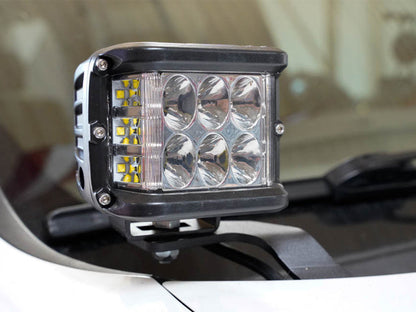 2010-2020 Lexus GX 460 Low Profile LED Side Projecting Ditch Light Mounted to White Vehicle - Cali Raised LED