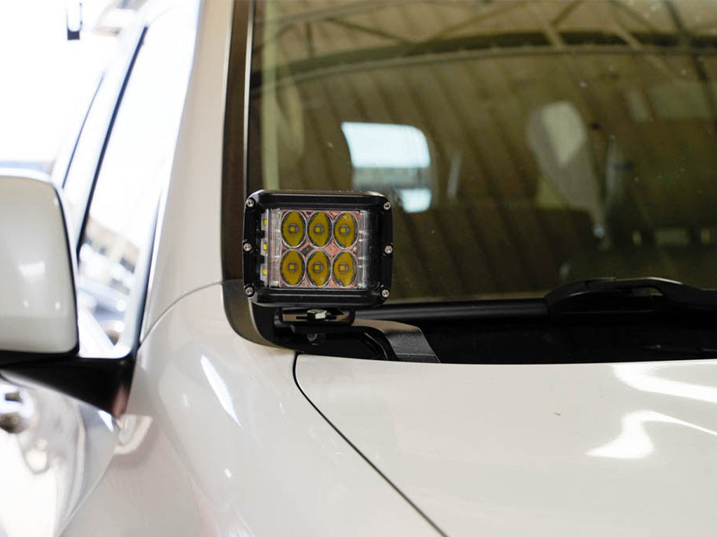 2010-2020 Lexus GX 460 Low Profile LED Side Projecting Ditch Light Mounted to White Vehicle - Cali Raised LED