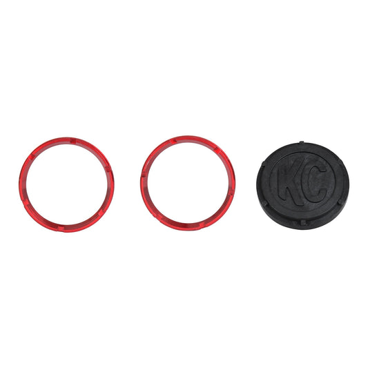KC FLEX™ LED 2-Bezel Rings - ED Coated - Red