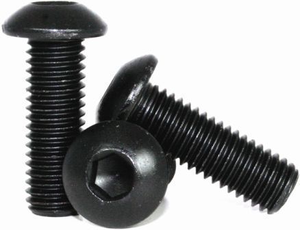 Button Head Hex Drive Screw Black-Oxide Alloy Steel, 1/4"-20 Thread, 5/8" Long (pack of four)